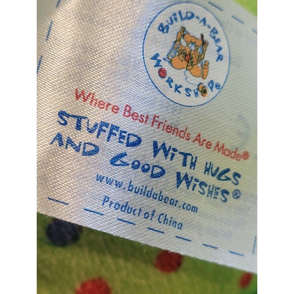 2011 Build-A-Bear Colors Of Friendship Green Rainbow Spots Speckled Friend 15" - Picture 9 of 10